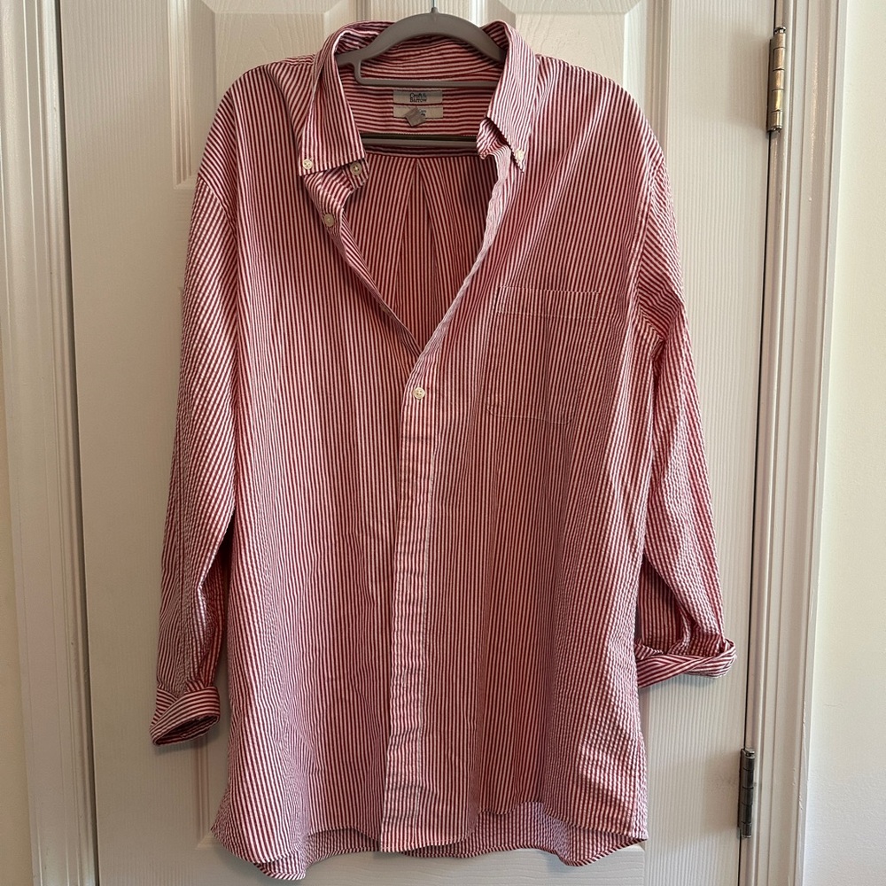 Classic Red Striped Men's Shirt